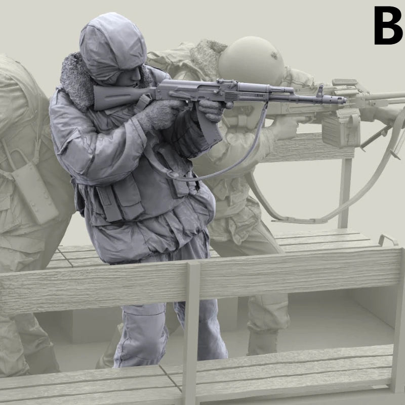 1/16 Modern Infantry Mounted Operations, 3 Figures, Resin Model Figure Kit, Unassembled and Unpainted