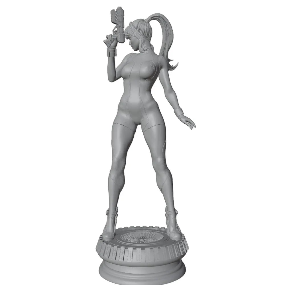 1/24 Female Commando with Rifle and Gadget, Resin Model Figure Kit, Sci-Fi Theme, Unassembled and Unpainted