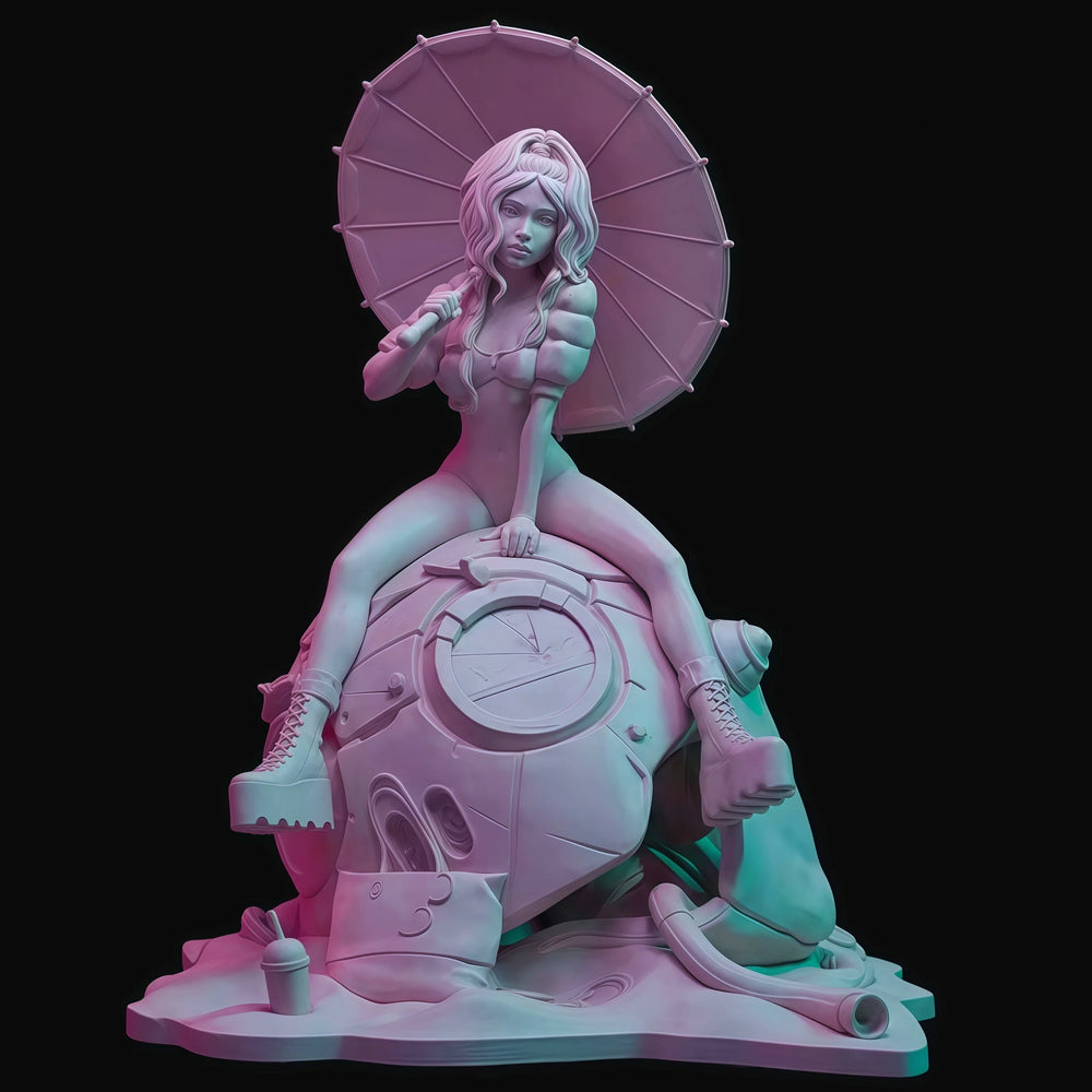 1/20 Modern Anime Tactical Umbrella Girl, Resin Model Figure Kit, Unassembled and Unpainted