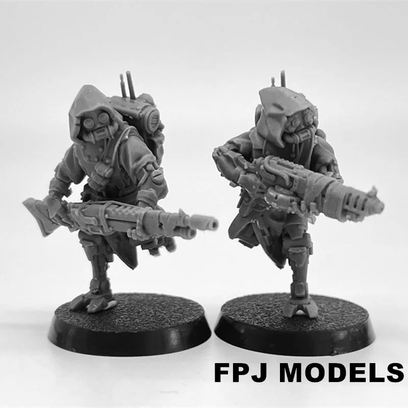 28mm Scavenger Rangers, 25 Figures, Resin Model Figure Kit, Sci-Fi Theme, Unassembled and Unpainted