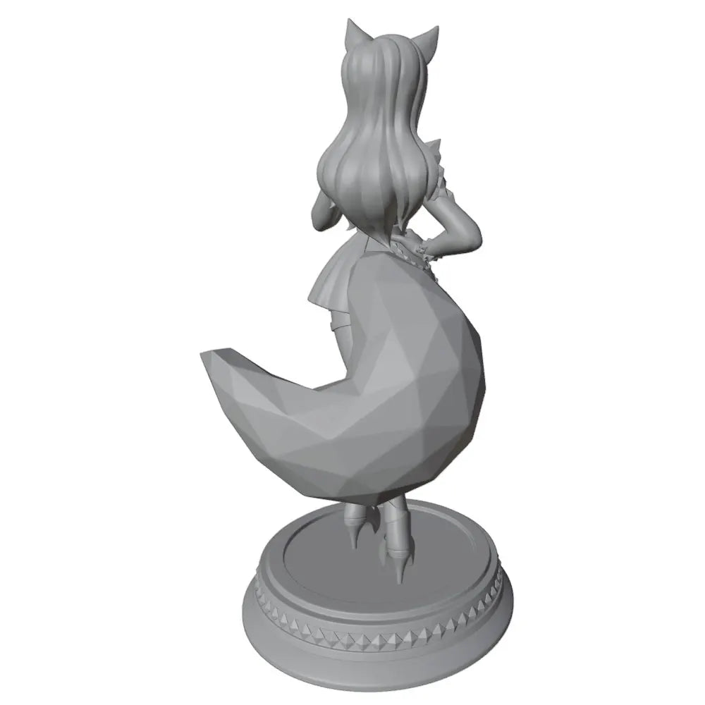 1/24 Fox Girl in Blue Top and Skirt with Tail, Resin Model Figure Kit, Anime Theme, Unassembled and Unpainted