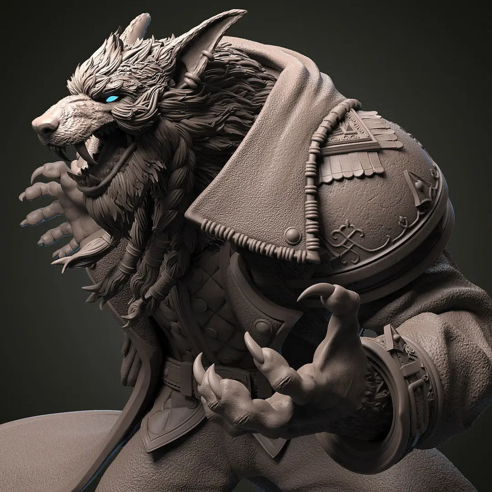 240mm Werewolf Leader, Resin Model Creature Kit, Fantasy Theme, Unassembled and Unpainted