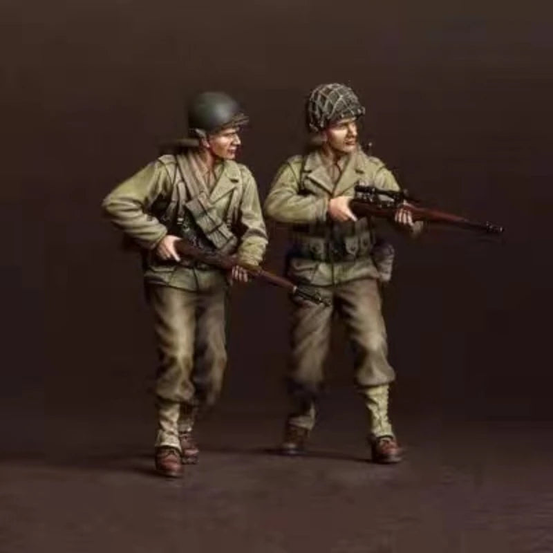 1/35 WWII US Infantry Assault Squad, 4 Figures, Resin Model Figure Kit, Unassembled and Unpainted