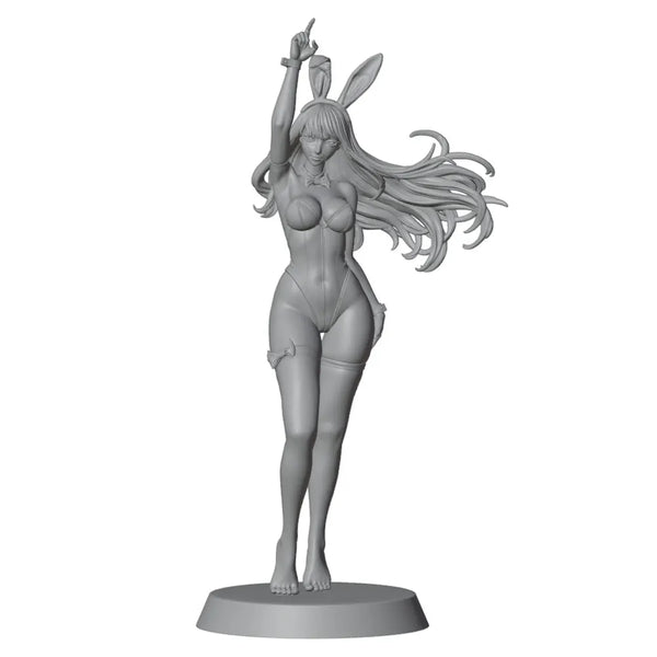75mm Female Warrior with Staff, Resin Model Figure Kit, Unassembled and Unpainted