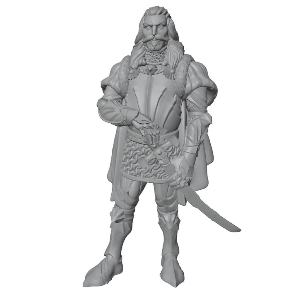 75mm Medieval Fantasy Officer, Resin Model Figure Kit, Unassembled and Unpainted