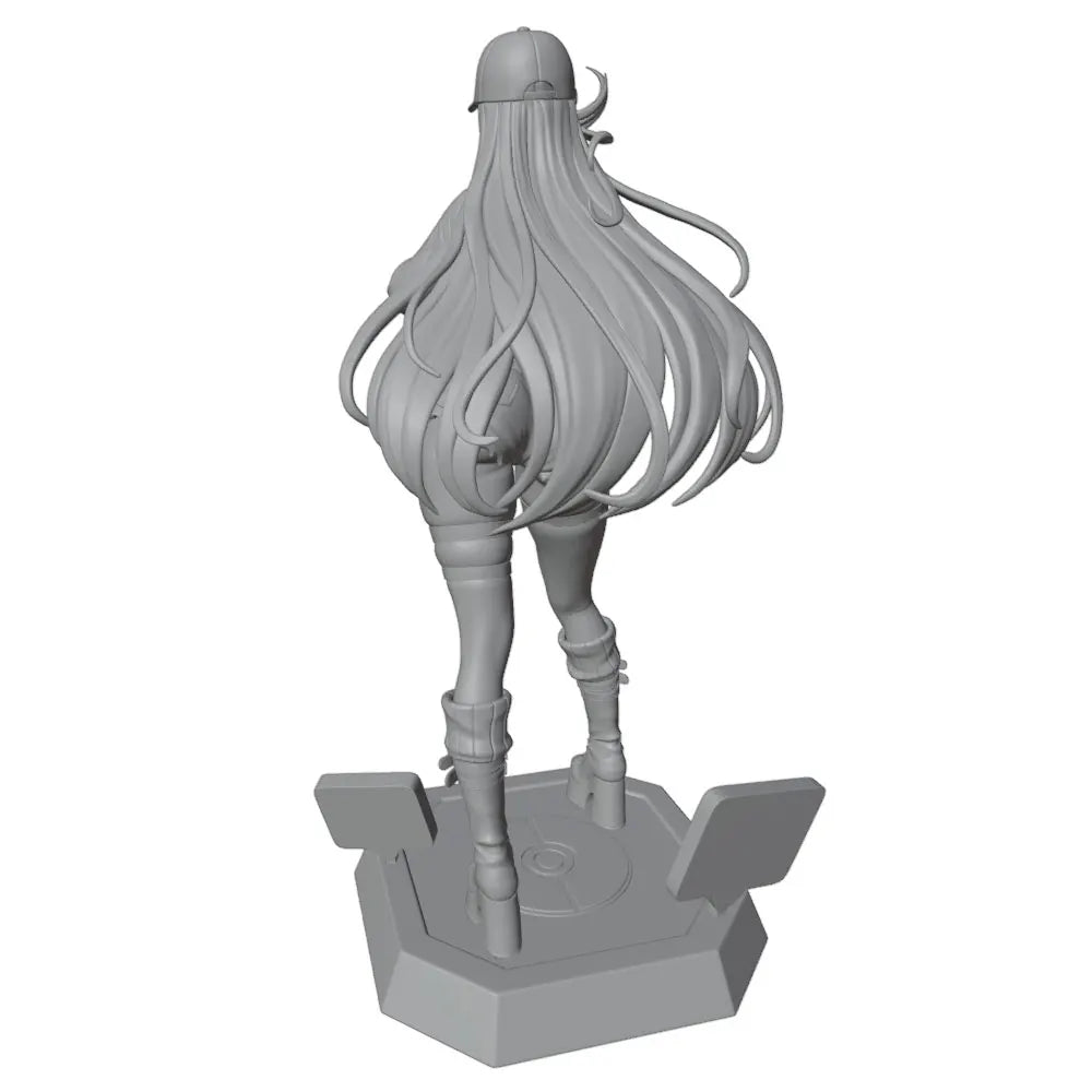 1/24 Girl with Long Hair in Tactical Pose, Resin Model Figure Kit, Anime Theme, Unassembled and Unpainted