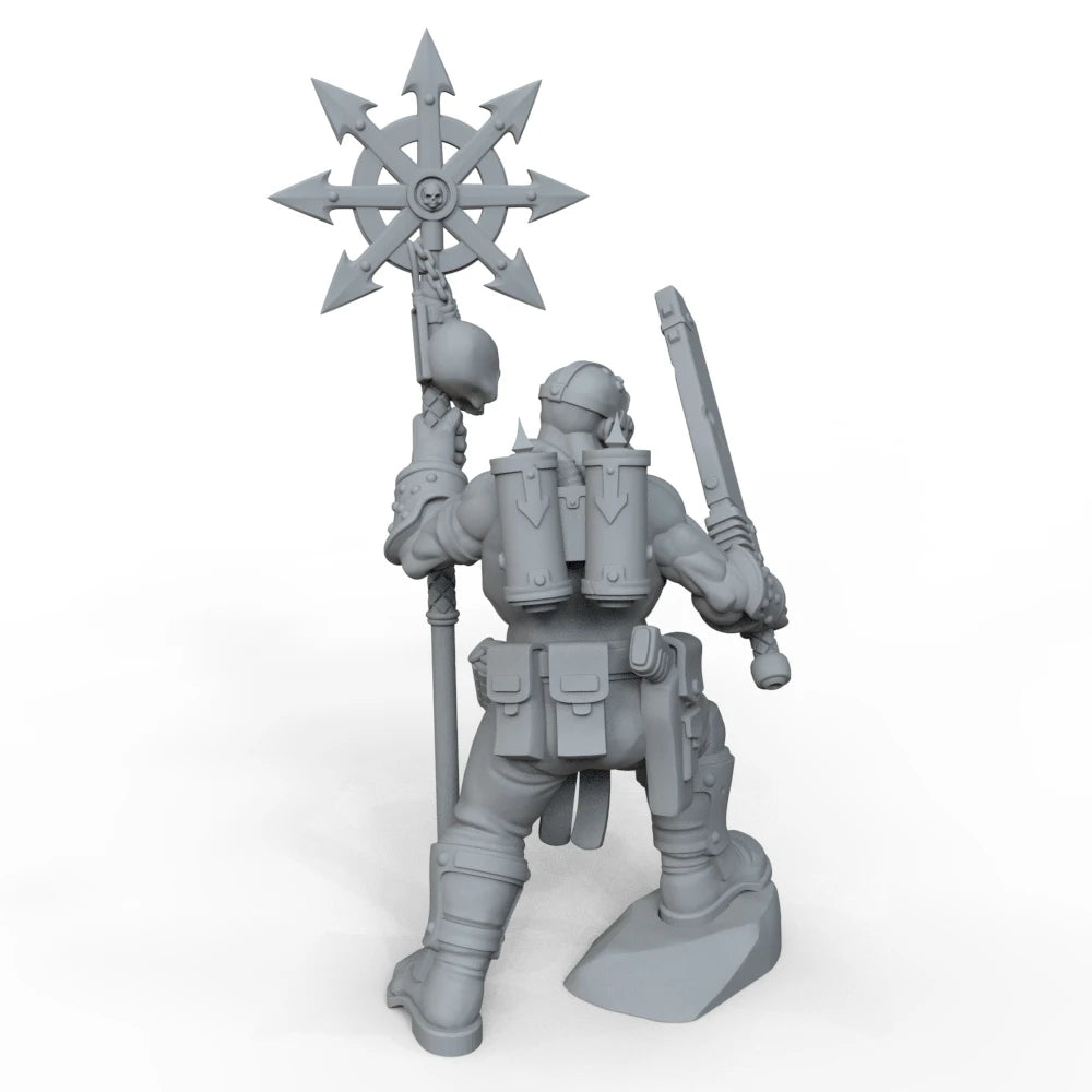 1/35 Medieval Flag Bearer Warrior, Resin Model Figure Kit, Unassembled and Unpainted