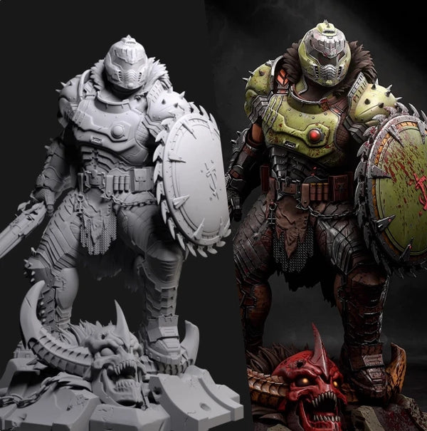 1/18 Oni Samurai Warrior, Resin Model Figure Kit, Fantasy Theme, Unassembled and Unpainted