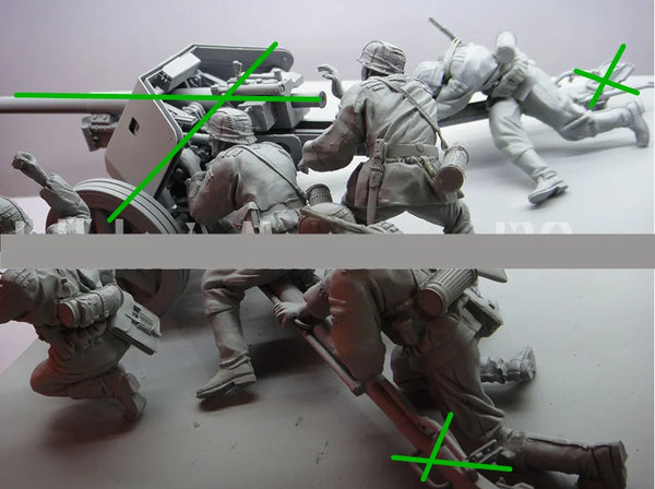 120mm WWII German Infantry, 6 Figures, Resin Model Figure Kit, Unassembled and Unpainted