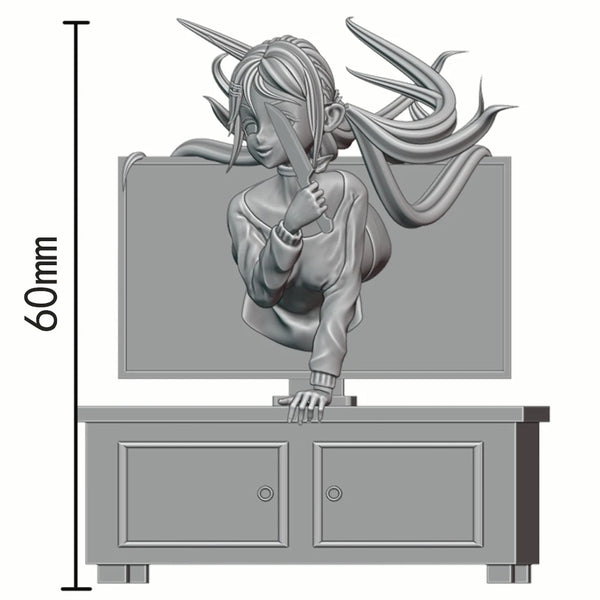 60mm Demon Enchantress, Resin Model Bust Kit, Fantasy Theme, Unassembled and Unpainted