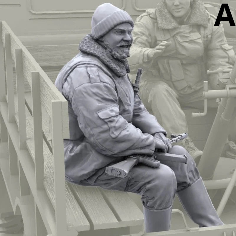 1/16 Modern Russian Internal Troops Mortar Crew, 5 Figures, Resin Model Figure Kit, Unassembled and Unpainted