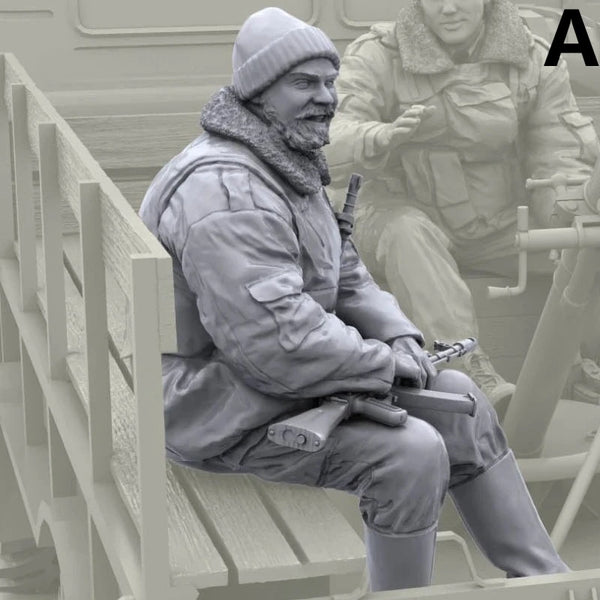 1/16 Modern Russian Internal Troops Mortar Crew, 5 Figures, Resin Model Figure Kit, Unassembled and Unpainted