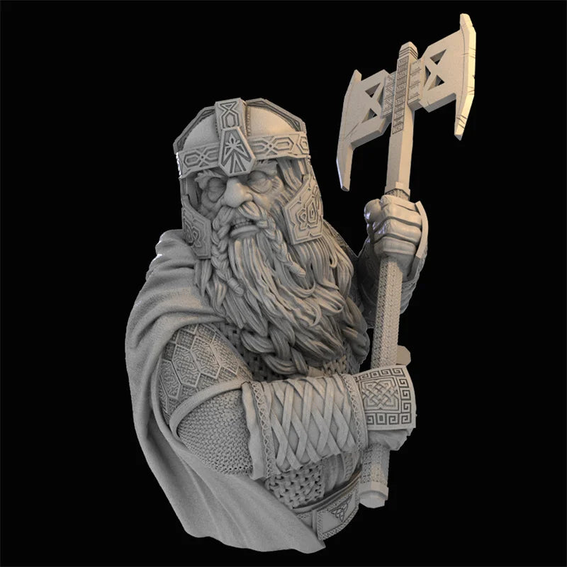 1/10 Medieval Dwarf Warriors, 3 Figures, Resin Model Bust Kit, Unassembled and Unpainted