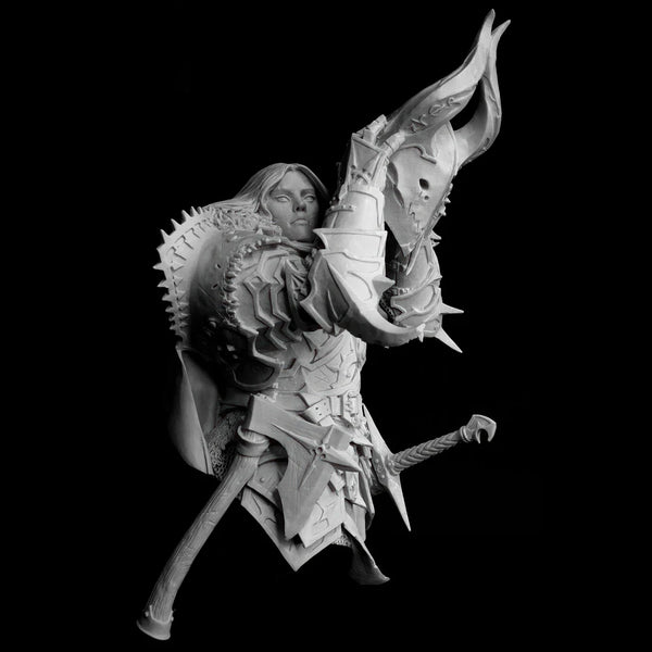 130mm Yrsa Grym Female Knight, Resin Model Bust Kit, Fantasy Theme, Unassembled and Unpainted