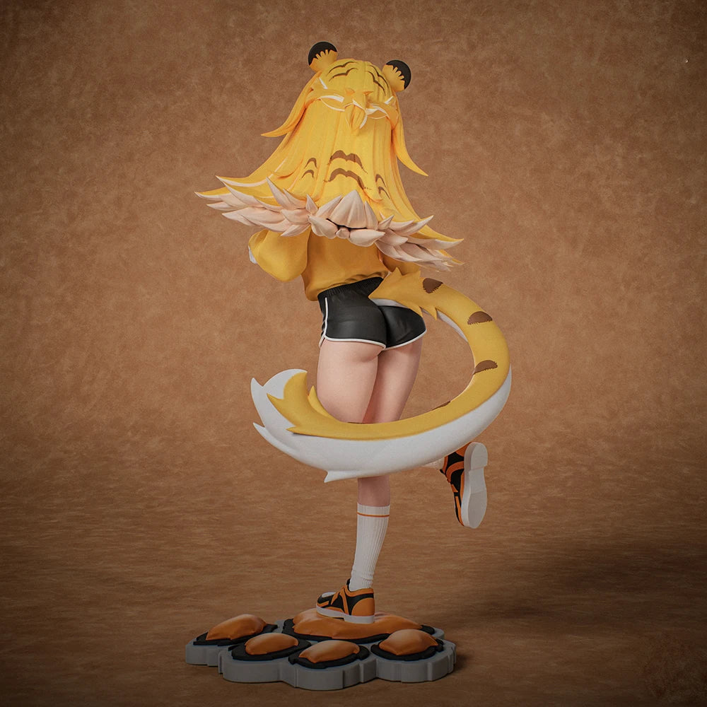 1/24 Cat Girl Kneeling with Tail, Resin Model Figure Kit, Anime Theme, Unassembled and Unpainted