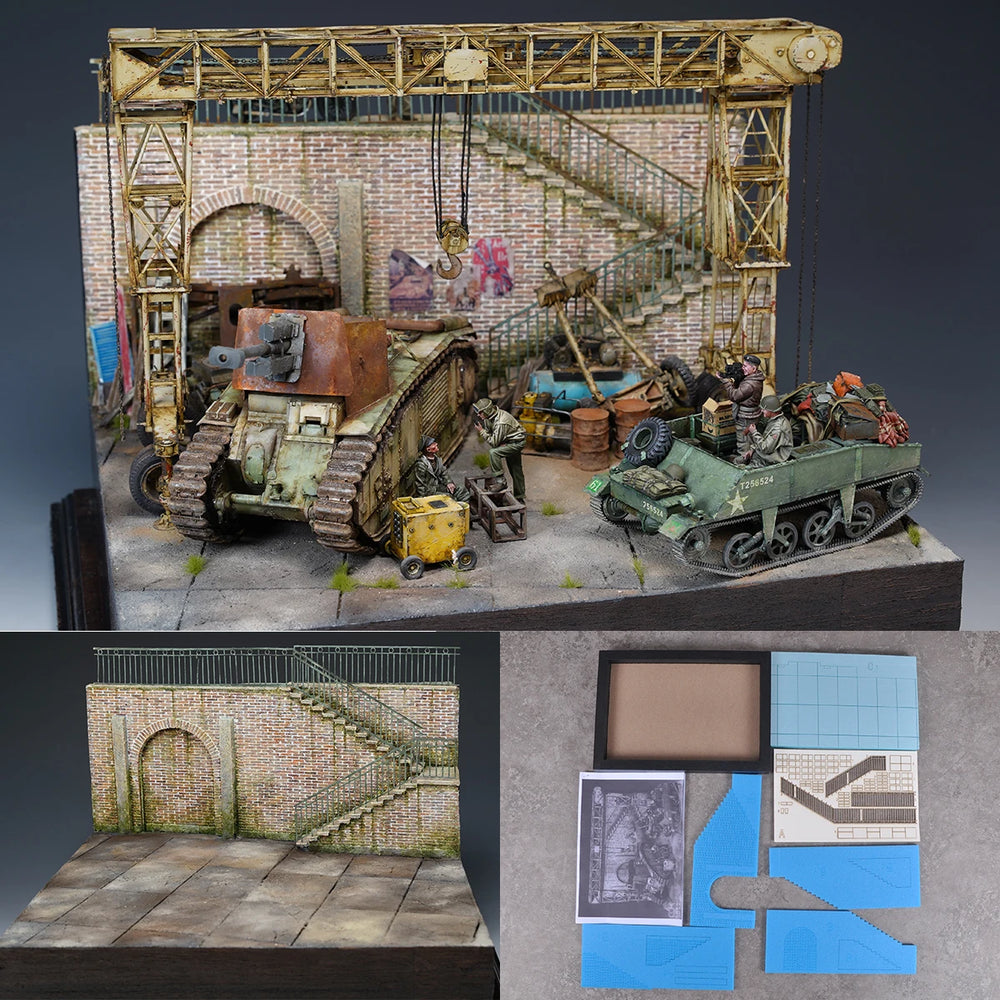 1/35 WWII Fortified Bunker, Resin Model Terrain Kit, Unpainted