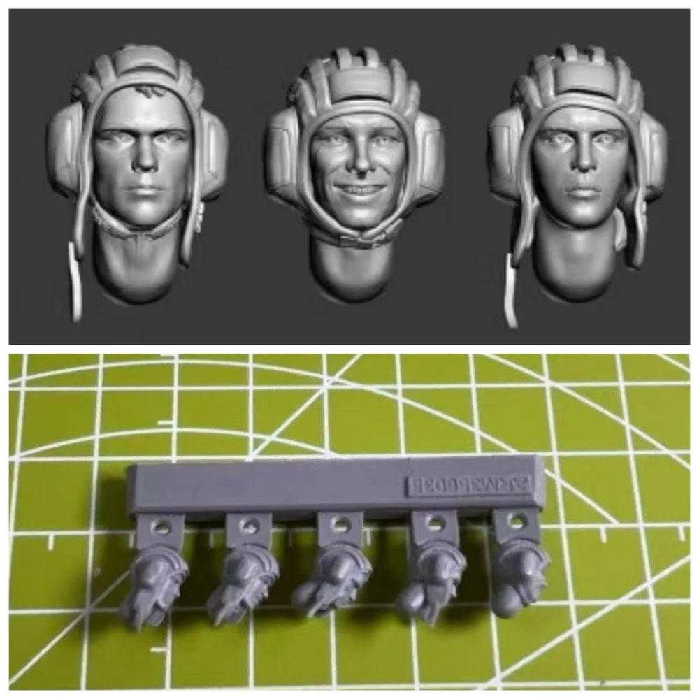 1/35 Character Heads, 5 Figures, Resin Model Bust Kit, Unassembled and Unpainted