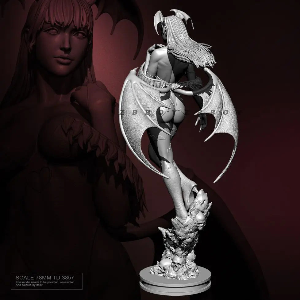 78mm Gothic Demon Warrior, Resin Model Figure Kit, Fantasy Theme, Unassembled and Unpainted