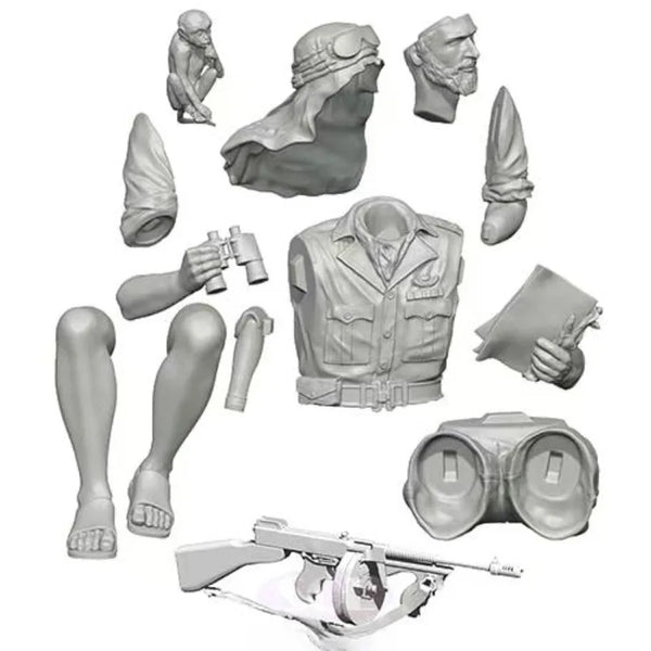 1/35 WWII British SAS 14 Ton Patrol Car with Crew, 4 Figures, Resin Model Vehicle Kit, Unassembled and Unpainted