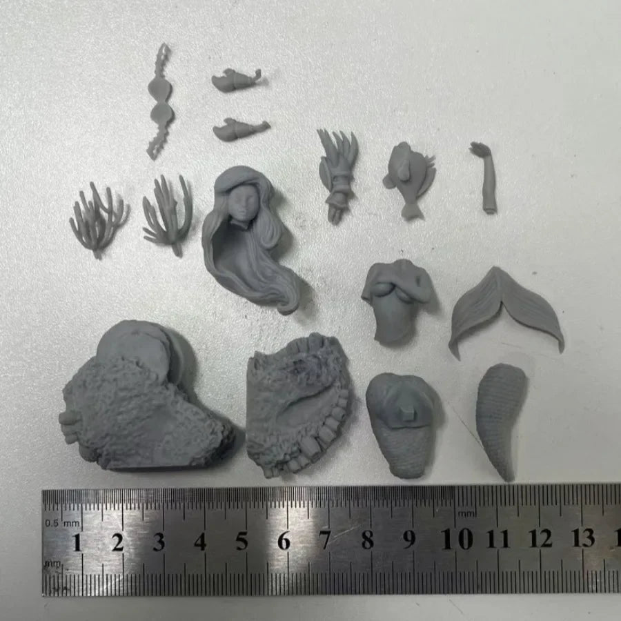 1/24 Undersea Mermaid Girl, Resin Model Diorama Kit, Anime Theme, Unassembled and Unpainted