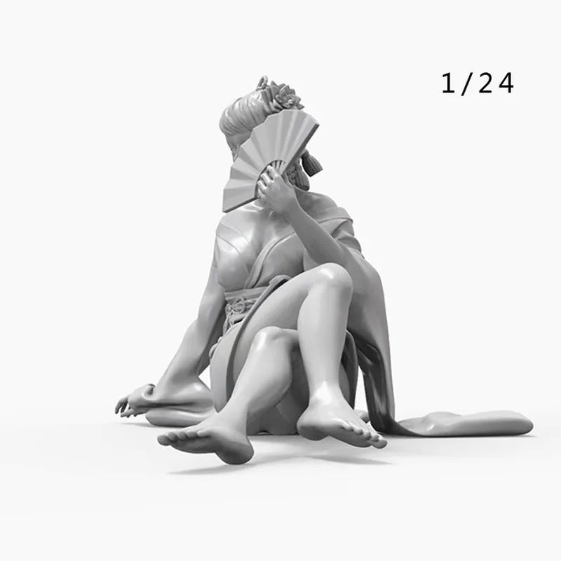 1/24 Oriental-Inspired Female Character, Resin Model Figure Kit, Unassembled and Unpainted