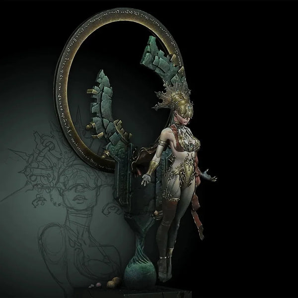 1/18 Female Sorceress, Resin Model Figure Kit, Fantasy Theme, Unassembled and Unpainted