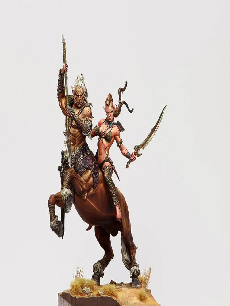 75mm Ancient Mounted Warrior Set, 2 Figures, Resin Model Figure Kit, Unassembled and Unpainted