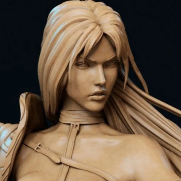 75mm Medieval Female Warrior with Winged Shoulder Guard, Resin Model Figure Kit, Unassembled and Unpainted