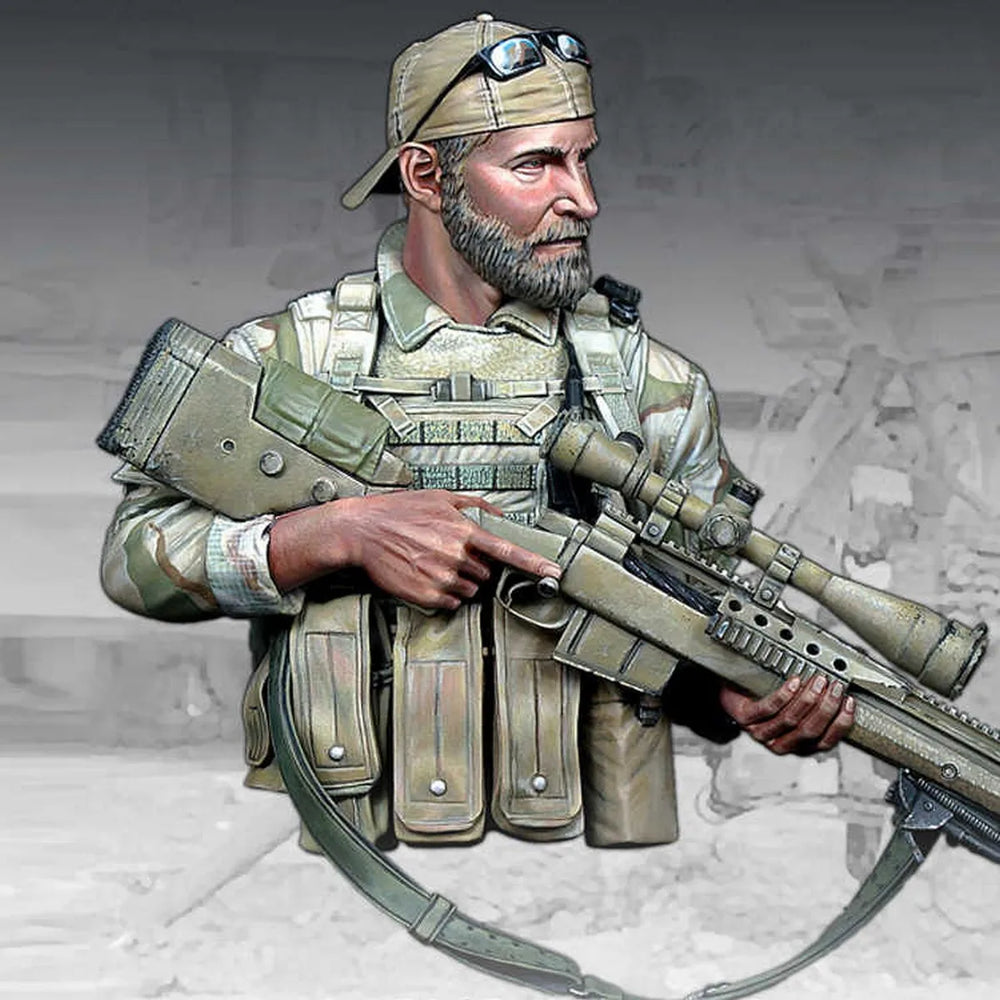 1/10 Modern US Army Sniper, Resin Model Bust Kit, Unassembled and Unpainted
