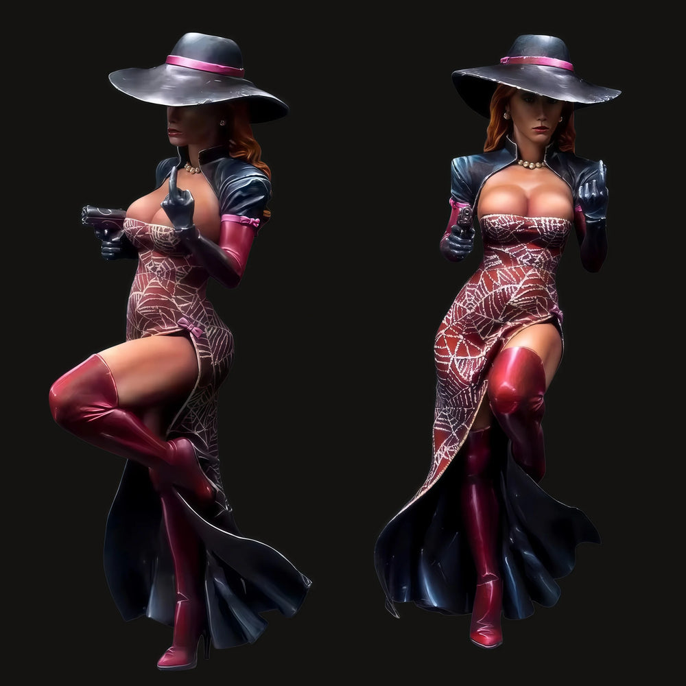 1/24 Witch with Steampunk Aesthetic, Resin Model Figure Kit, Fantasy Theme, Unassembled and Unpainted