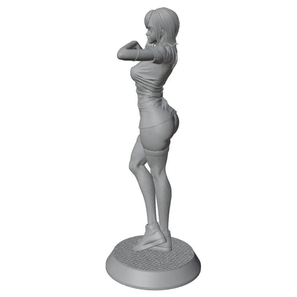 1/24 Pin-Up Female with Arms Behind Head, Resin Model Figure Kit, Unassembled and Unpainted