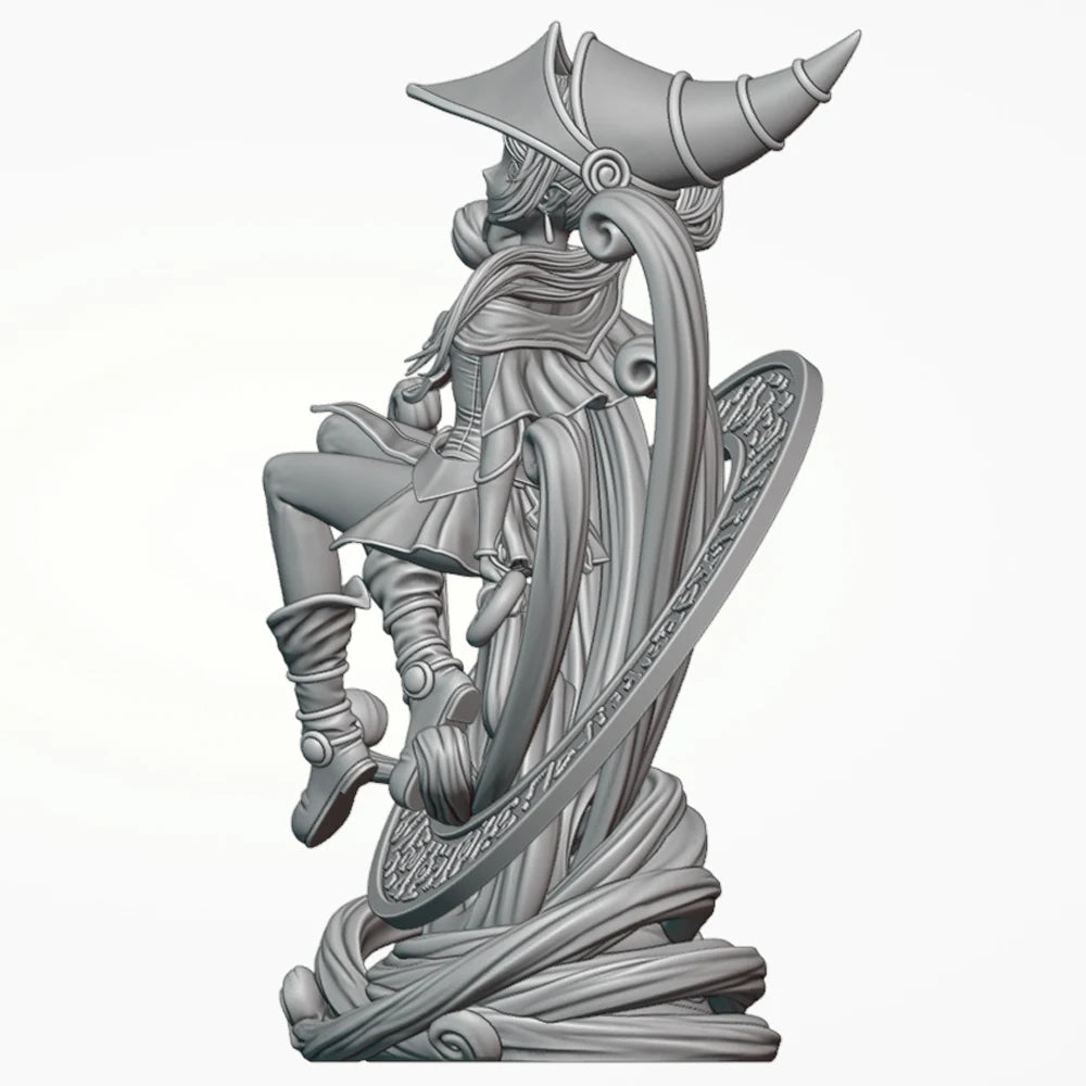 1/24 Enchantress with Ornate Scrollwork Frame, Resin Model Figure Kit, Fantasy Theme, Unassembled and Unpainted