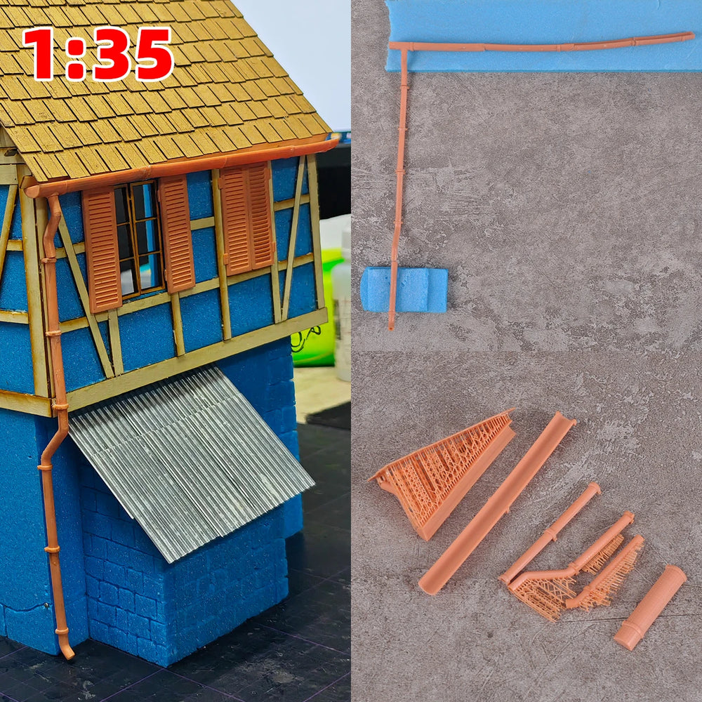 1/35 Drainage & Building Components, Resin Model Accessory Kit, Historical Theme, Unpainted