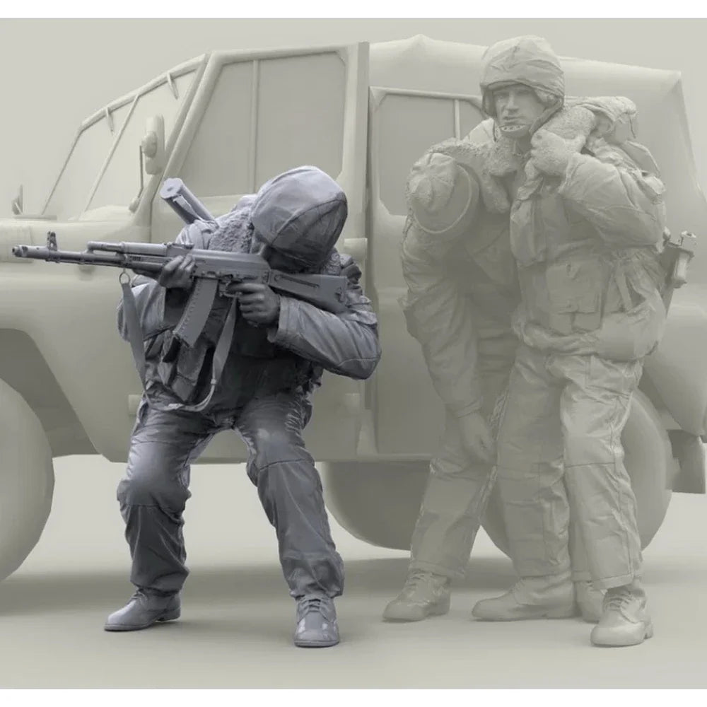 1/35 Modern Russian Special Forces Operator Firing Rifle, Resin Model Figure Kit, Unassembled and Unpainted