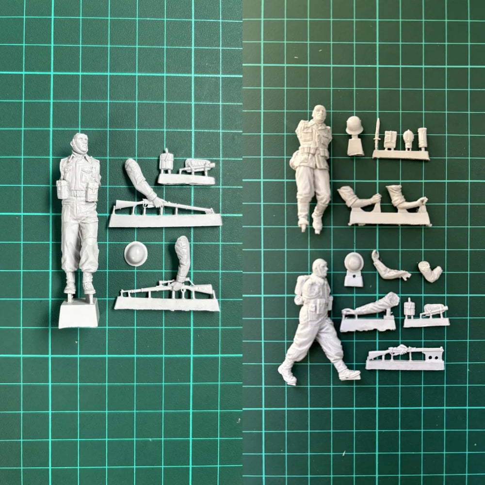 1/35 WWI German & British Soldiers, 3 Figures, Resin Model Figure Kit, Unassembled and Unpainted