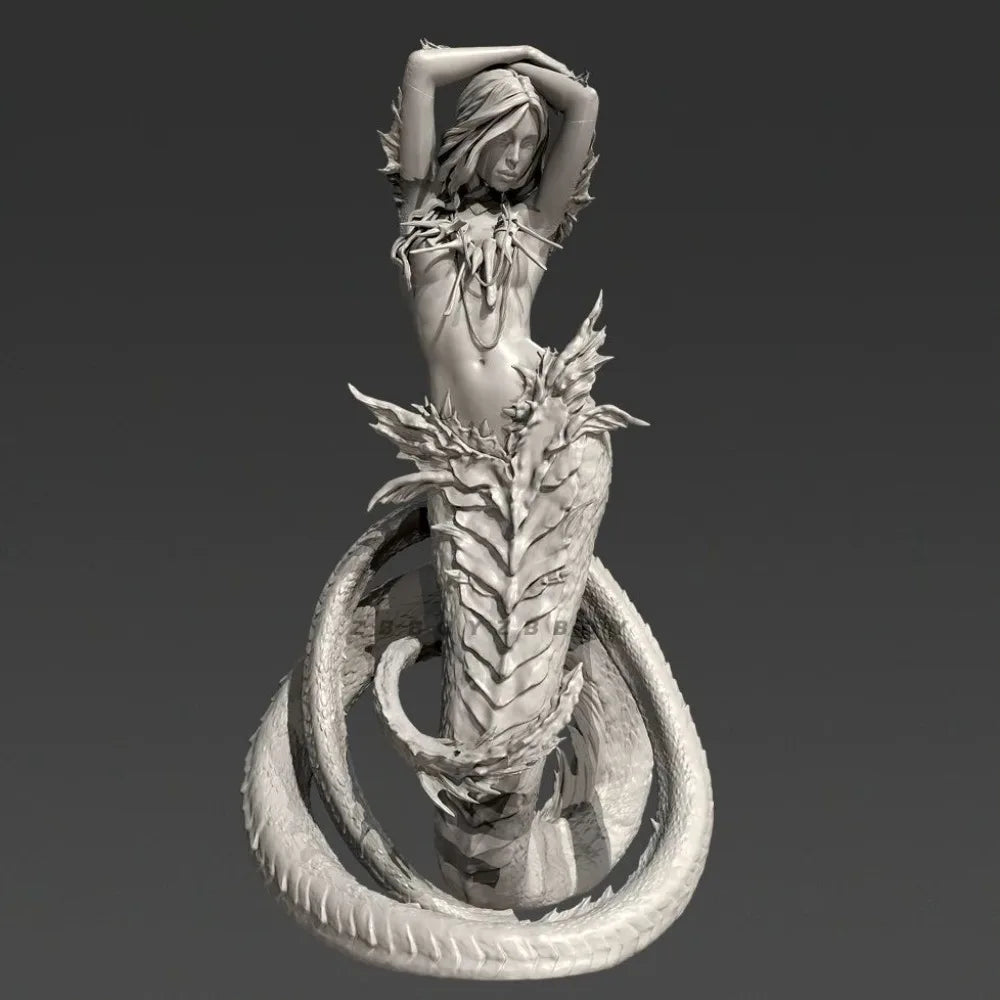 100mm Dragon Maiden, Resin Model Figure Kit, Fantasy Theme, Unassembled and Unpainted