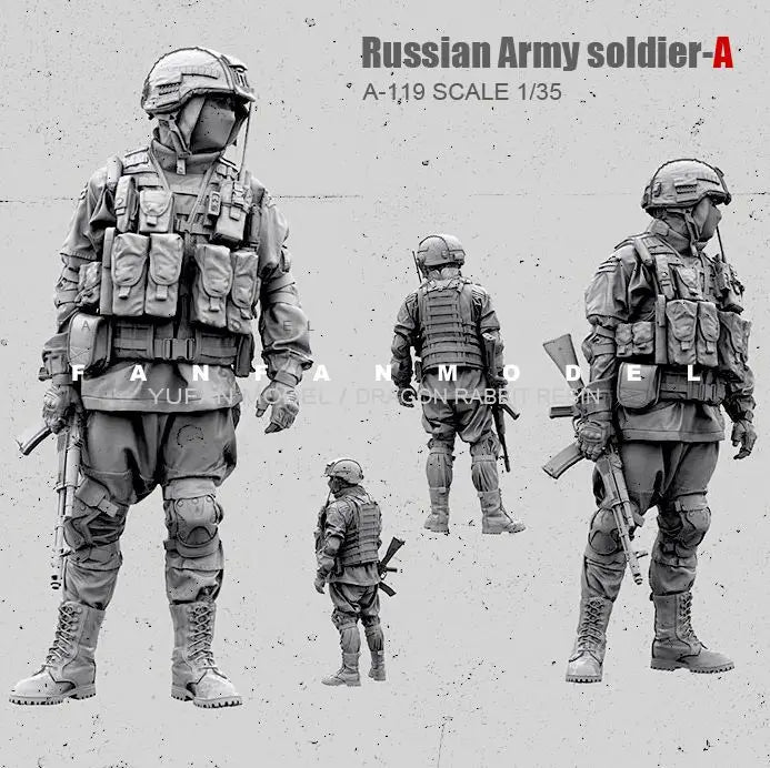 1/35 Modern Russian Army Squad in Combat Gear, 9 Figures, Resin Model Figure Kit, Unassembled and Unpainted