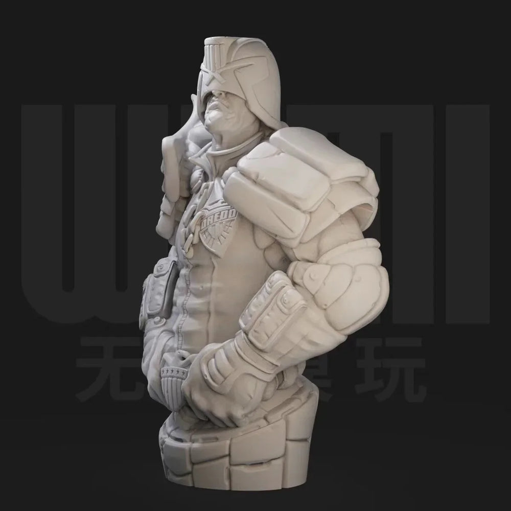 100mm Judge Dredd, Resin Model Bust Kit, Sci-Fi Theme, Unassembled and Unpainted