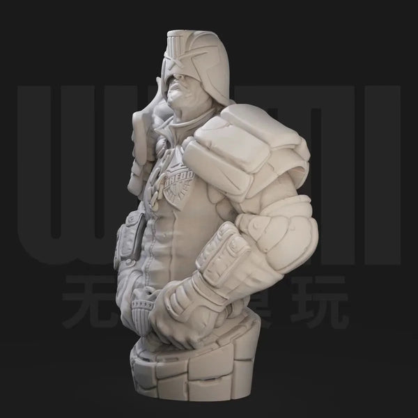 100mm Judge Dredd, Resin Model Bust Kit, Sci-Fi Theme, Unassembled and Unpainted
