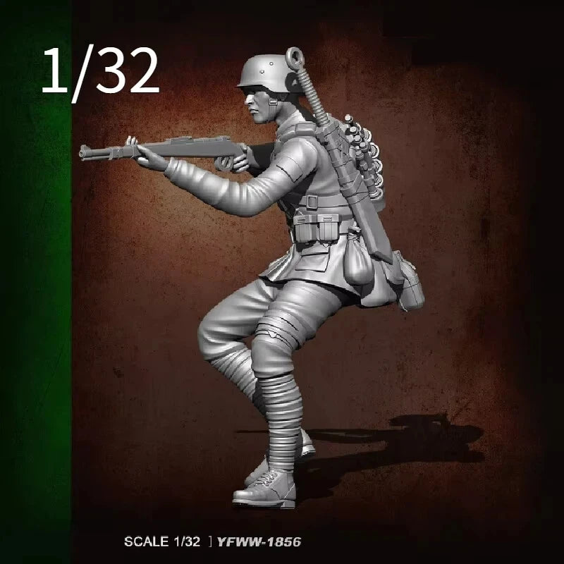 1/32 WWII Soldier, Resin Model Figure Kit, Unassembled and Unpainted