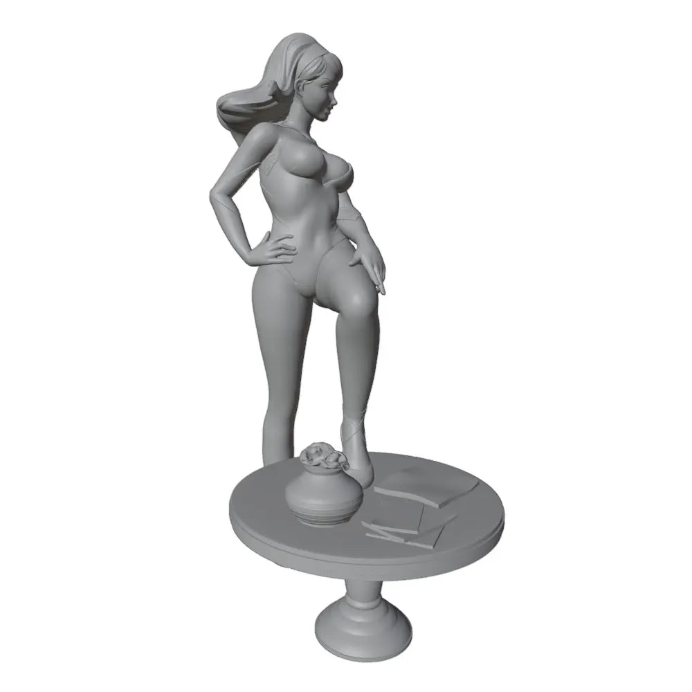 1/24 Bikini Pin-up with Flowing Hair, Resin Model Figure Kit, Unassembled and Unpainted
