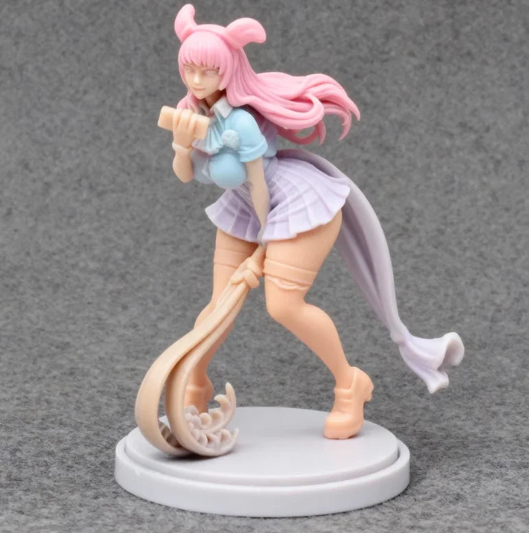 38mm Pink-Haired Anime Girl with Cat Ears and Toy, Resin Model Figure Kit, Anime Theme, Unassembled and Unpainted