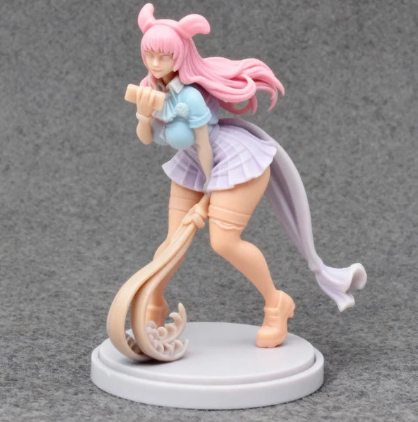 38mm Pink-Haired Anime Girl with Cat Ears and Toy, Resin Model Figure Kit, Anime Theme, Unassembled and Unpainted