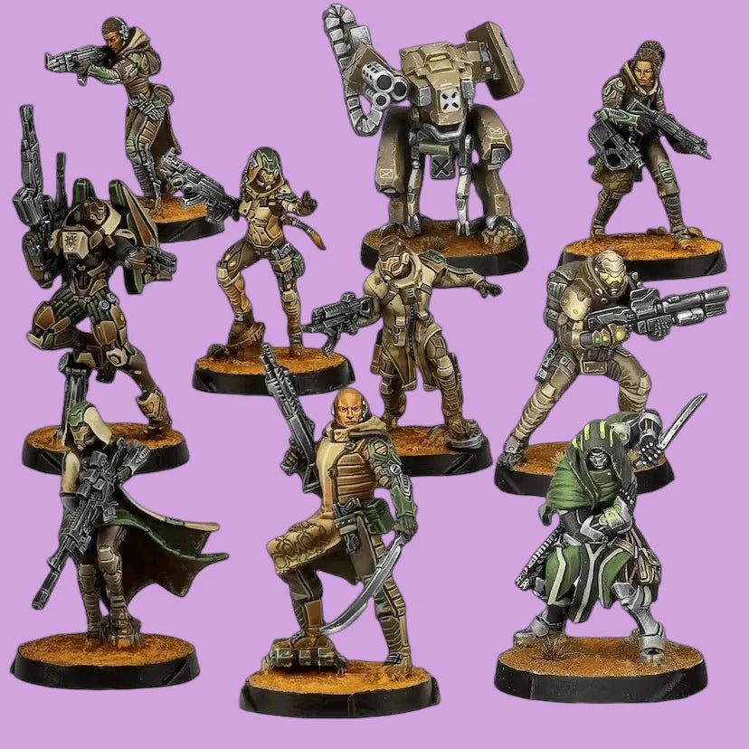 28mm Grimdark Gothic Power Armor Squad, 10 Figures, Resin Model Figure Kit, Sci-Fi Theme, Unassembled and Unpainted