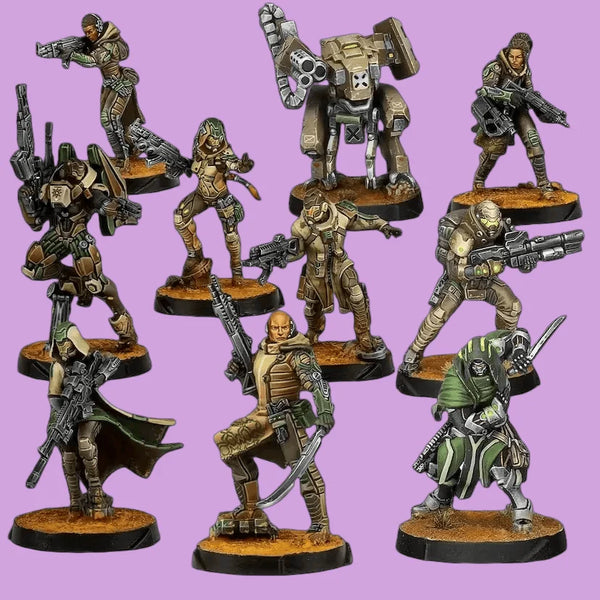 28mm Grimdark Gothic Power Armor Squad, 10 Figures, Resin Model Figure Kit, Sci-Fi Theme, Unassembled and Unpainted