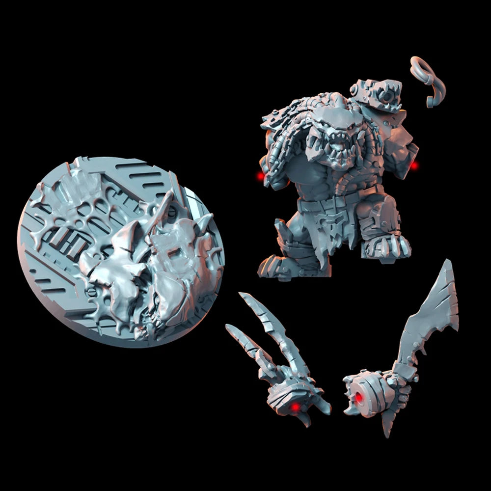 1/35 Grimdark Power Armor Soldier with Heavy Cannon, Resin Model Figure Kit, Fantasy Theme, Unassembled and Unpainted