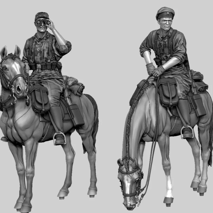 1/35 Napoleonic European Cavalry, 4 Figures, Resin Model Figure Kit, Unassembled and Unpainted