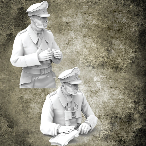 1/35 WWII German Officers, 2 Figures, Resin Model Bust Kit, Unassembled and Unpainted