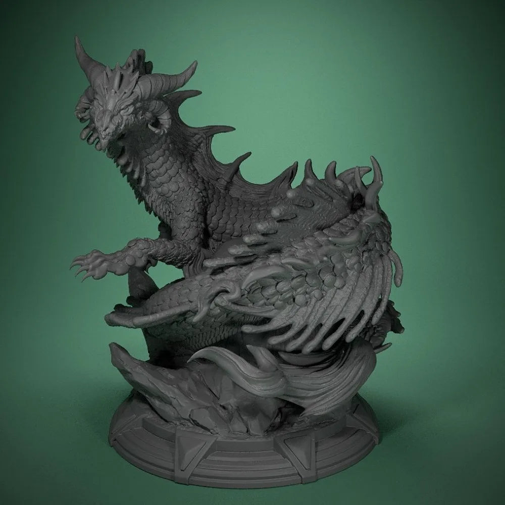 75mm Eastern Dragon, Resin Model Figure Kit, Fantasy Theme, Unassembled and Unpainted