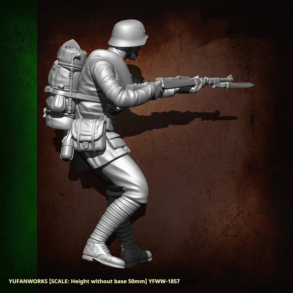 WWI Infantry Soldiers, 5 Figures, Resin Model Figure Kit, Unassembled and Unpainted